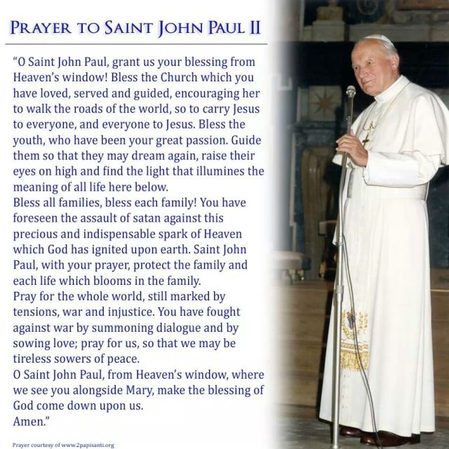 Prayer to St Pope John Paul II
